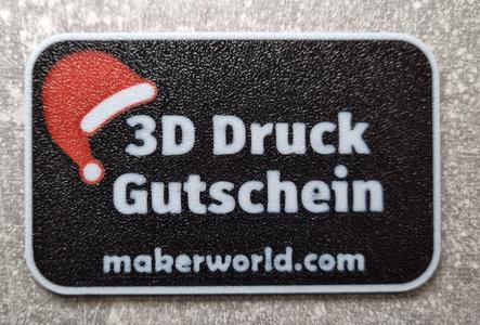 3D Print Coupon Christmas Credit Card Size