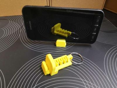 Flexible phone-table stand (keychain)
