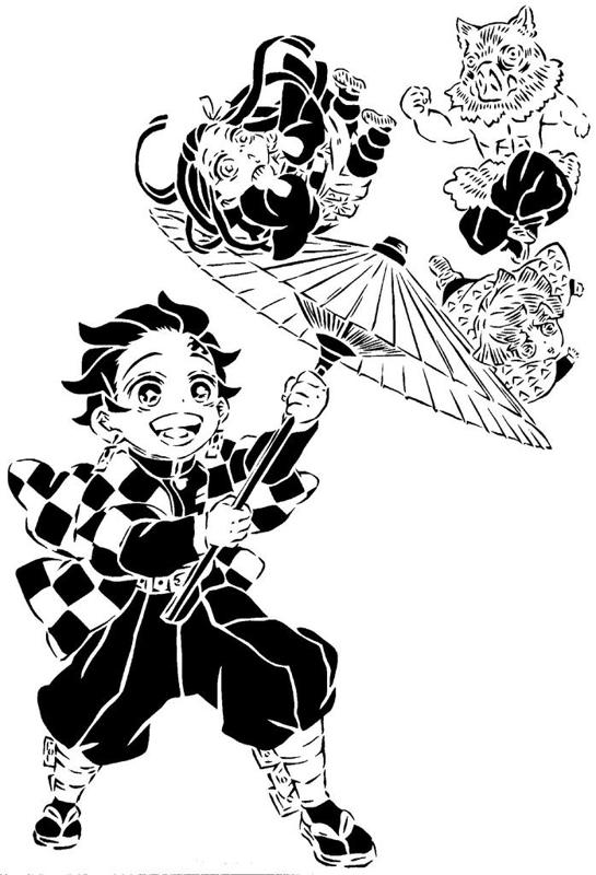 Demon slayer stencil 17