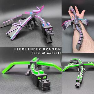 Flexi Ender Dragon Print in PLace | Minecraft Dragon | Lowk Dragon | Flexi Dragon | No Supports