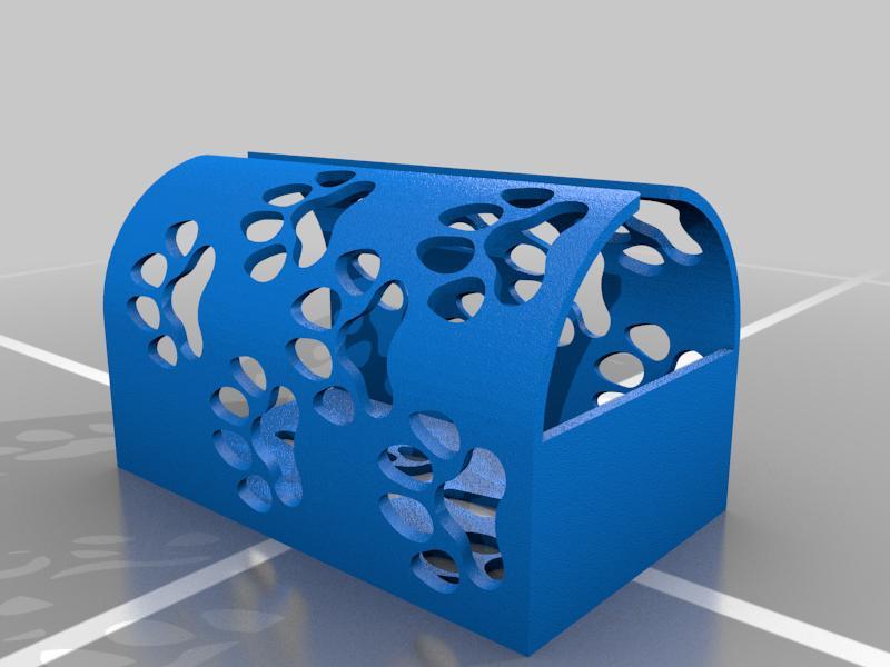 Plastic Bag Dispenser w/ Paw Pattern | Wall Mounted