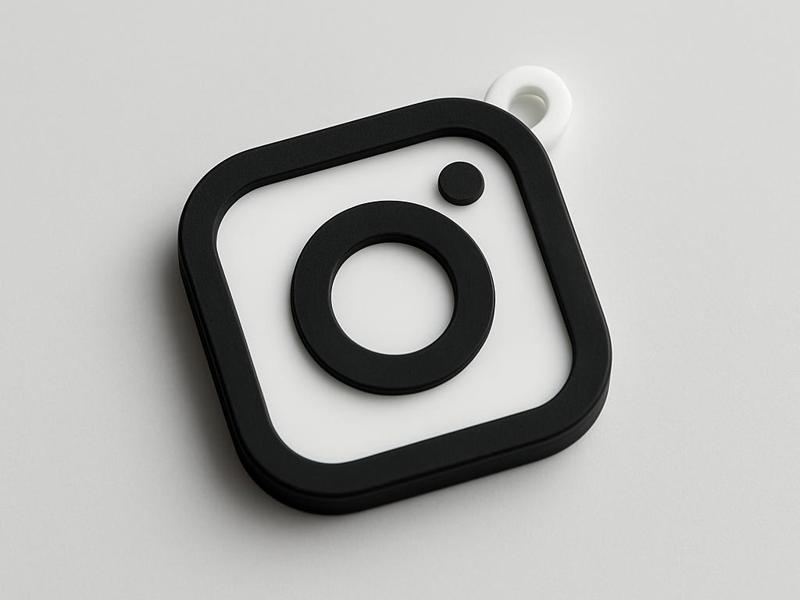 Instagram Logo Keychain with NFC Chip Slot (25mm)
