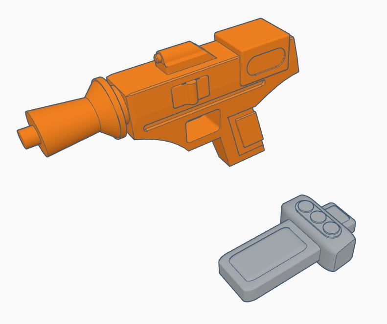 Cloud Car Pilot Blaster & Datapad for Kenner Star Wars 3 3/4"