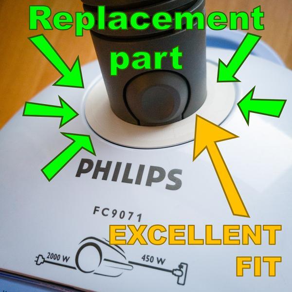 Customizable vacuum cleaner hose collar for Philips FC9071