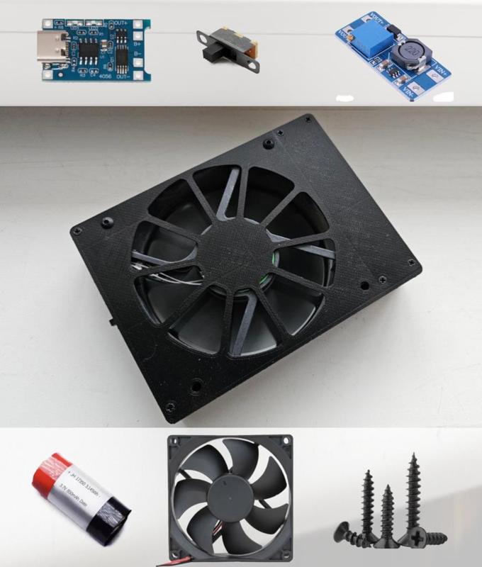 Battery powered 92mm PC Cooler