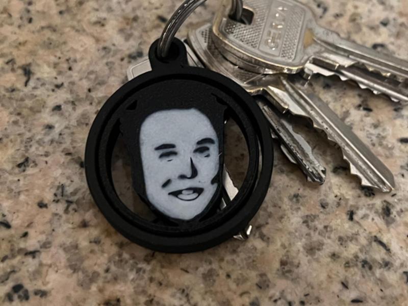 Elon Musk gyro keychain