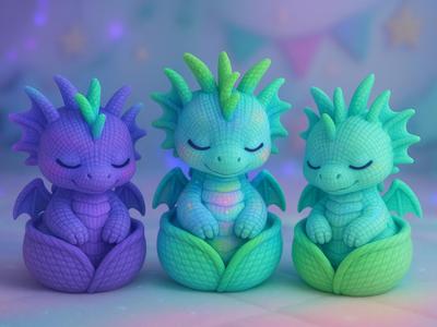 Dragoninou – Knitted Sleeping Baby Dragon
