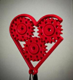 Print-in-place Valentine's Geared Heart Keychain