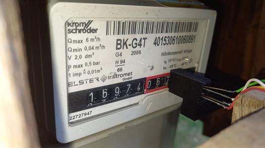 Holder for optical reader for gas meter