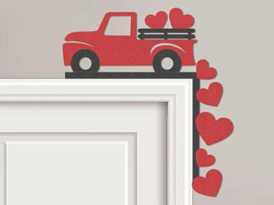 Valentine Heart Truck Door Corner Topper