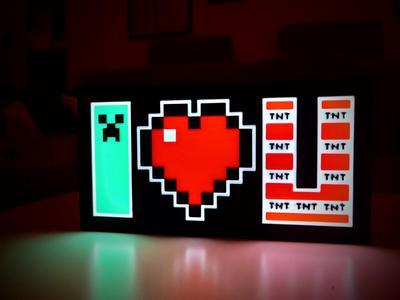 I Love You Minecraft Lightbox