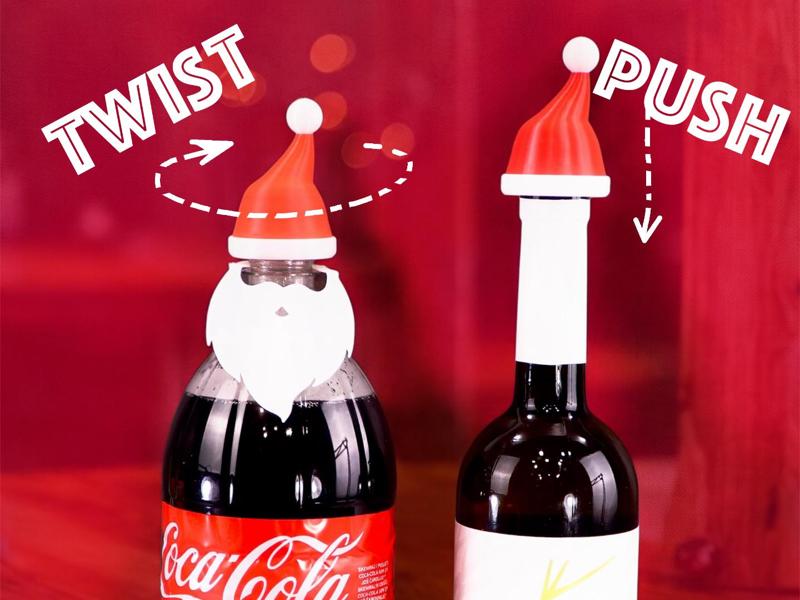 Functional Christmas Bottle Caps for Wine & Soda