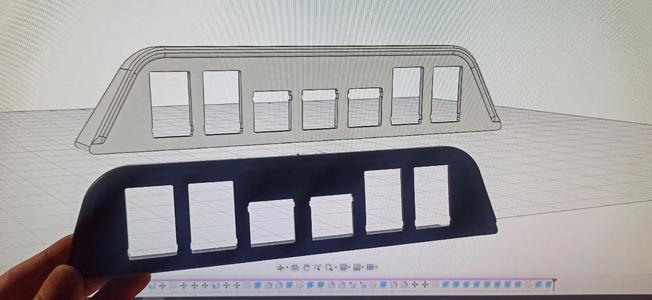 UAZ instrument panel extension frame with 7 buttons   