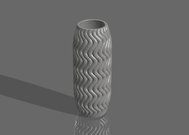 Vase 94 - Sine Wave Ridges   