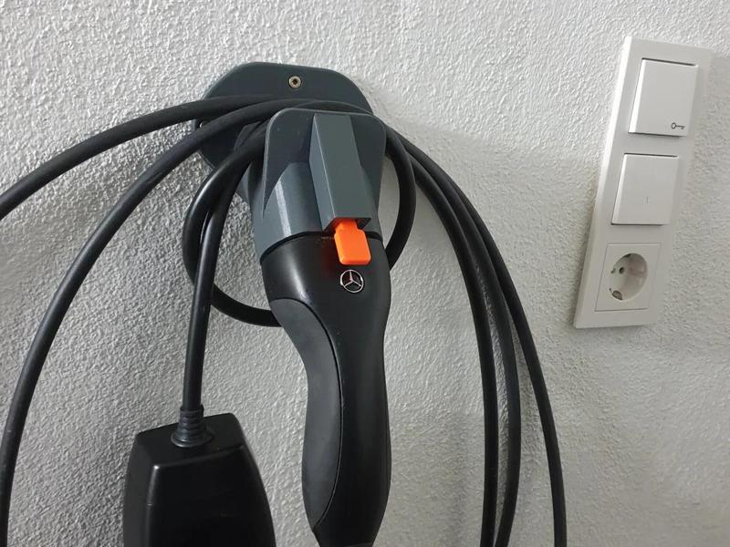 Type 2 charging plug wall holder   