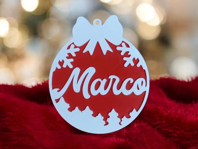 Bola de navidad abetos con nombre personalizado   