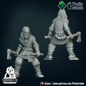 Viking set. Northern warrior.