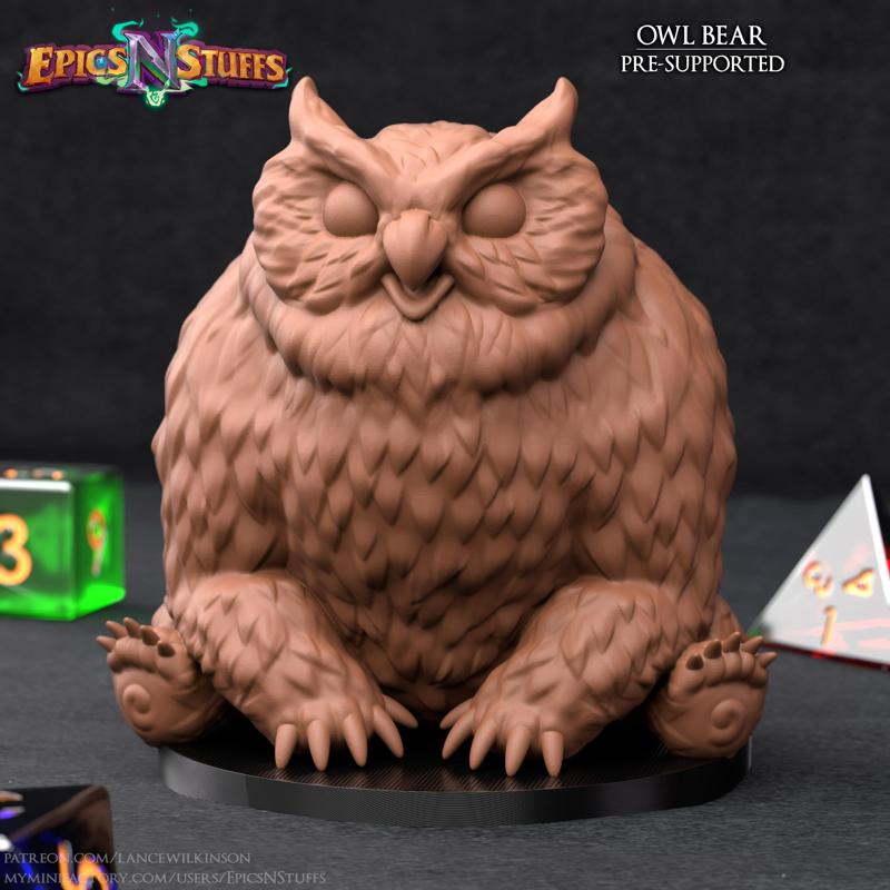 Owl Bear Miniature - Pre-Supported