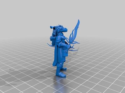 Dragonborn with sword and Giant Elk maduvu