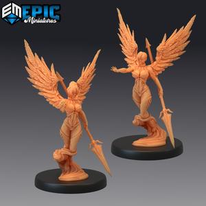 Fallen Angel Attacking Spear / Female Dark Winged Celestial