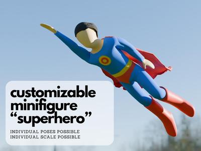 H0 Scale Minifigure "Superhero"