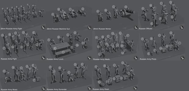 WW1 Russian army - 59 STL - Files Pre-supported - Files Test Printed.