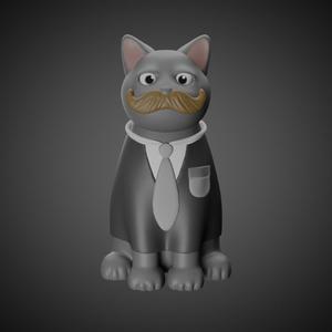 Mustache Cat But I remade him a year later