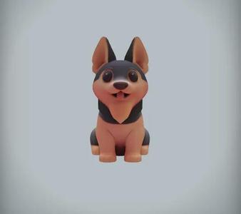 Baby Dog Clay character kawaii 3D Model   