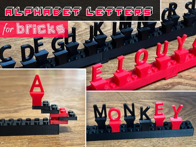 Alphabet letters for bricks