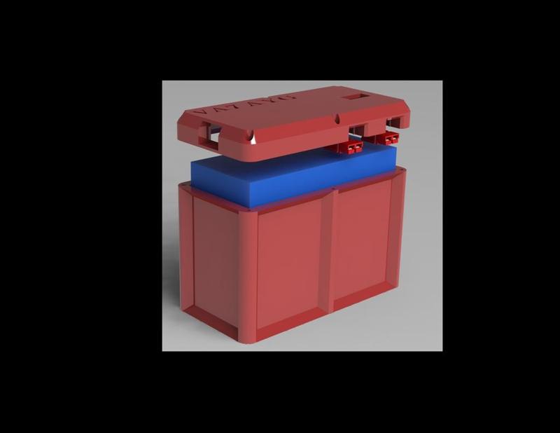 12v lifePO4 battery holder - power distributor Anderson powerpole rev 01