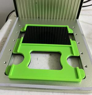 xTool F1 aluminum business card jig 2 at a time