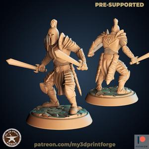 Human Warrior with two words 32mm+75mm