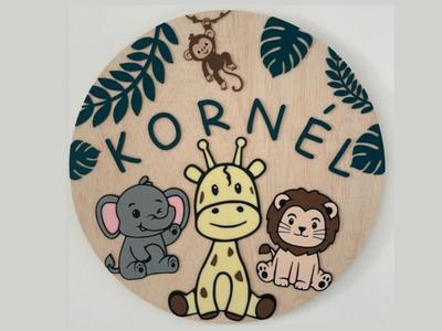 Safari name board for the child
