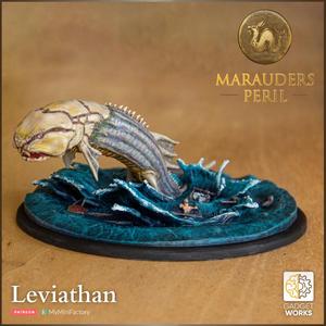 Leviathan - giant sea monster with shipwreck ocean base