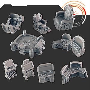 Sci-fi Scenery - Startship Bridge and Terminals [Support-free]