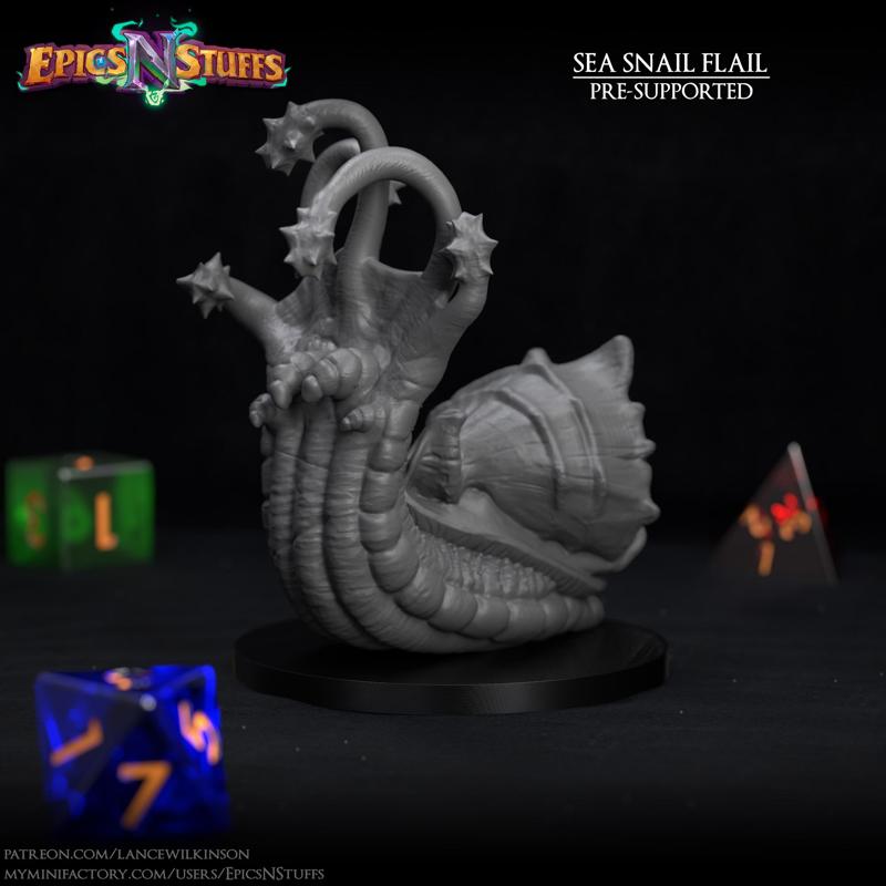 Sea Flail Snail Miniature - Pre-Supported