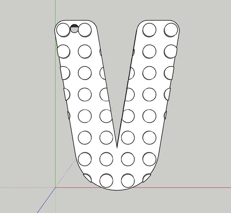 Letter V Construction Brick