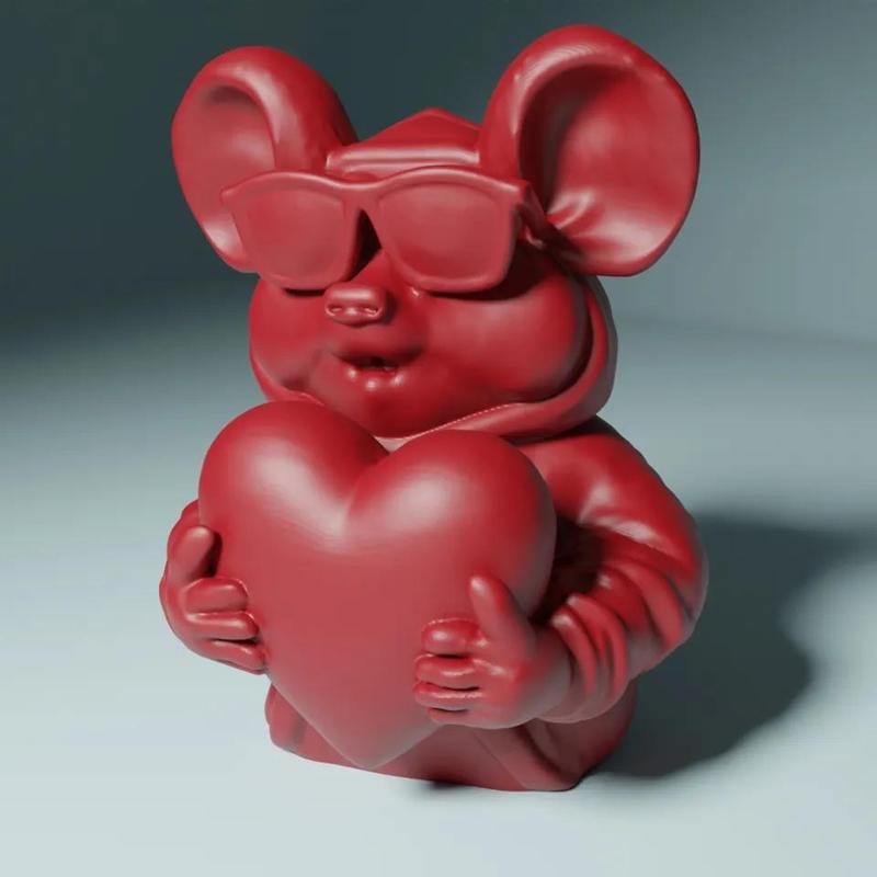 Valentine Day - Cool Mouse holding a heart   