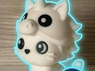 Kawaii Cat at the Unicorn Beanie