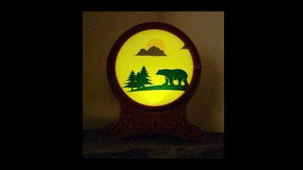 Bear Walking in Woods, Tea Light Scene