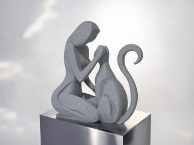 Love of a Woman and a Cat - Modern LowPoly decor