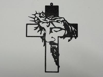 silhouette of Jesus Christ on the cross (wall art)