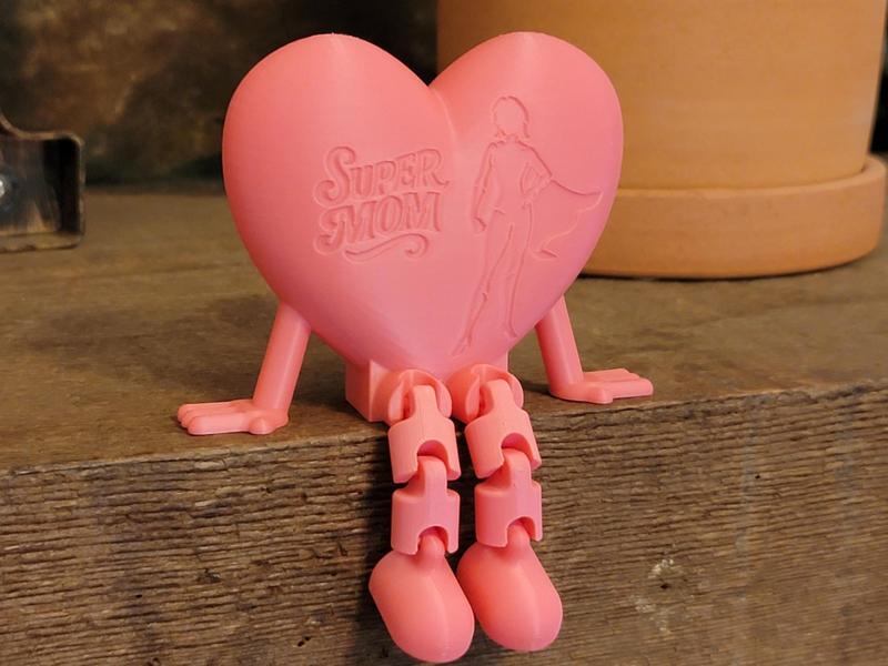 Super Mom Articulated Heart -Superhero Mom Edition