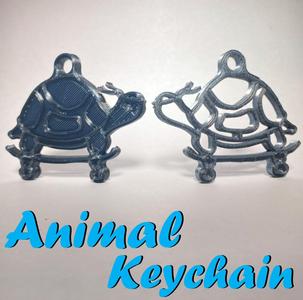 2D Skateboarding Turtle Keychain