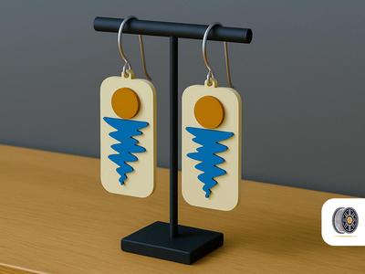 Sundrift | Modern Minimalistic Sunset Earrings
