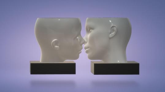 VALENTINE'S DAY VASE POT SCULPTURE COUPLE WOMAN WOMAN DECOR PLANT DECO DESIGN meme for ender 3