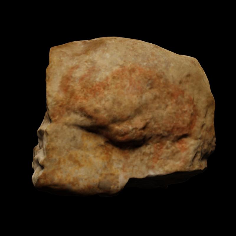 Painted prehistoric stone depicting ibex