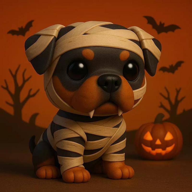 Rottweiler Momia de Halloween