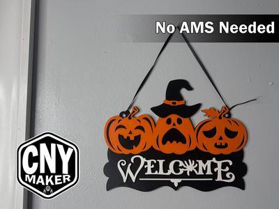 Halloween Welcome Sign - Fun Wall Art  - No AMS