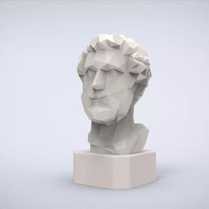 Printable Antoninus Pius bust Lowpoly Style